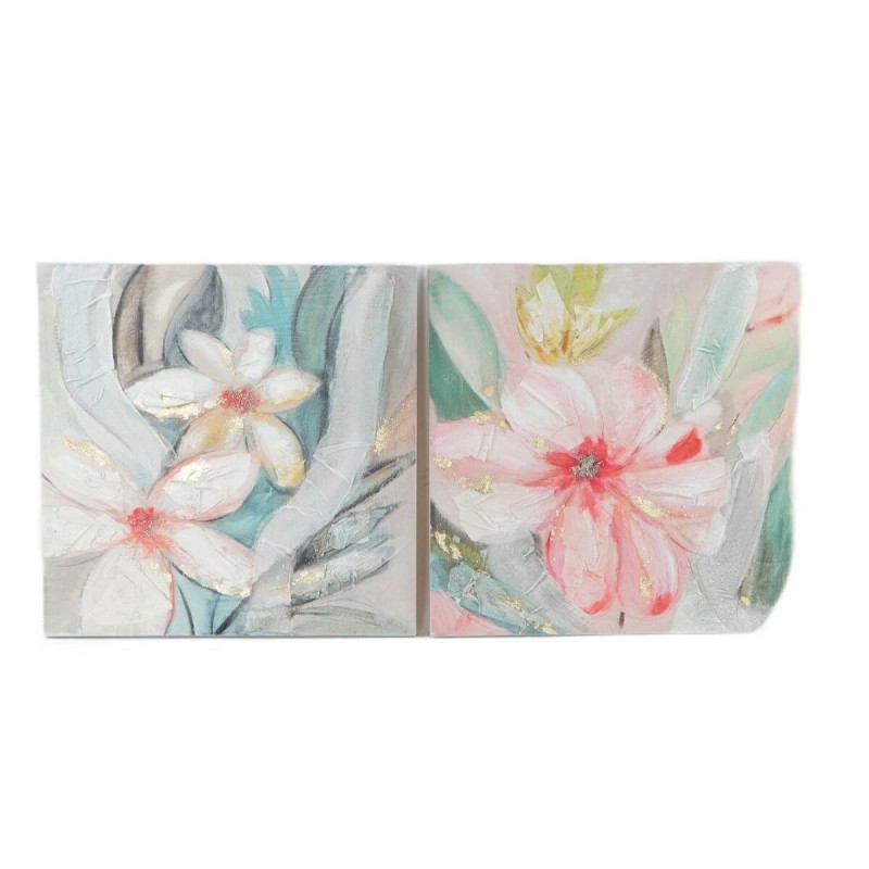 Cadre DKD Home Decor Fleurs (80 x 3.5 x 80 cm) (2 pcs) - Acheter à 64,88 € seulement chez Collector's Boutique