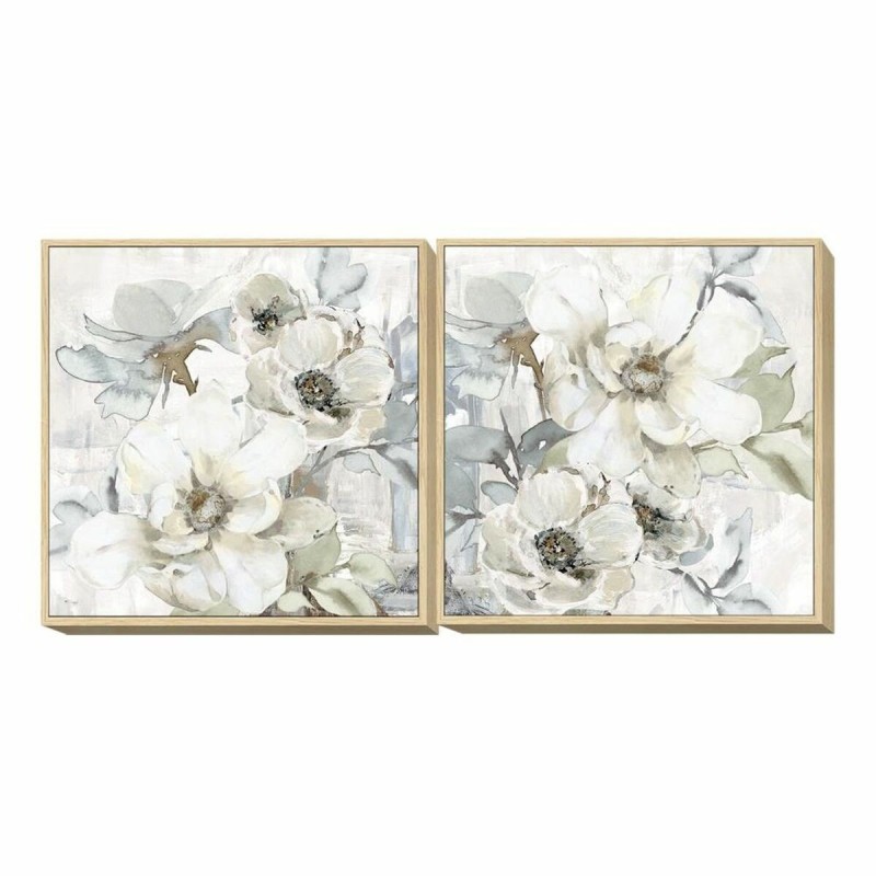 Cadre DKD Home Decor Fleurs (80 x 4 x 80 cm) (2 pcs) - Acheter à 112,79 € seulement chez Collector's Boutique