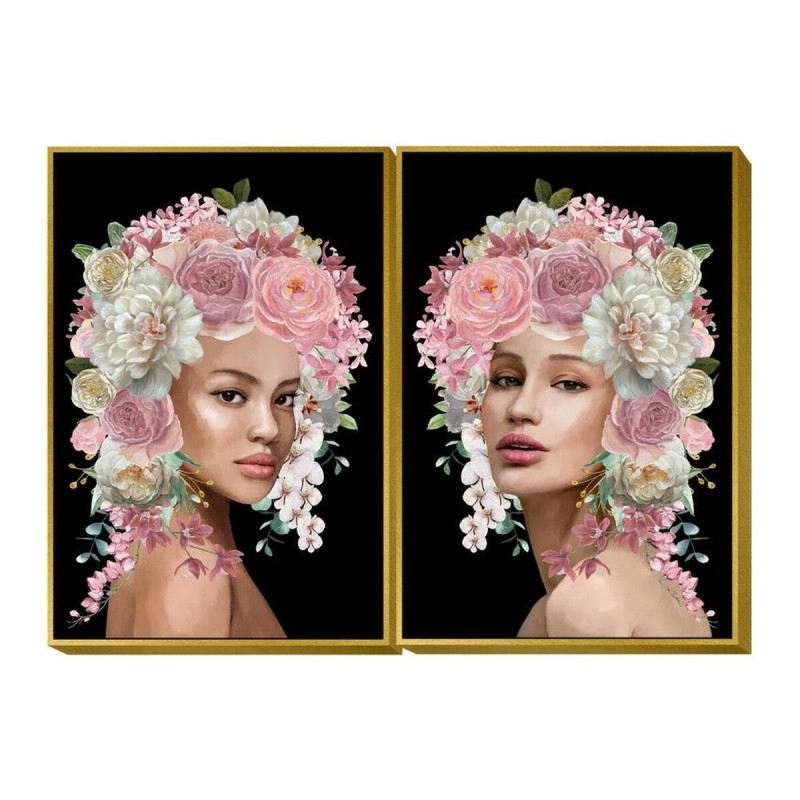 Cadre DKD Home Decor Fleurs (80 x 3.5 x 120 cm) (2 pcs) - Acheter à 141,02 € seulement chez Collector's Boutique