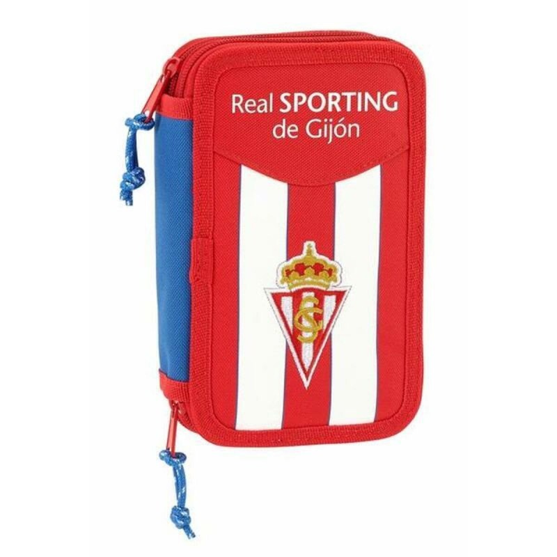 Plumier double Real Sporting de Gijón Blanc Rouge (28 pcs) - Acheter à 11,11 € seulement chez Collector's Boutique