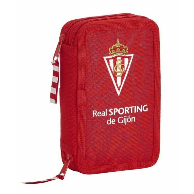 Pochette crayons Double Real Sporting de Gijón Rouge (28 pcs) - Acheter à 15,12 € seulement chez Collector's Boutique