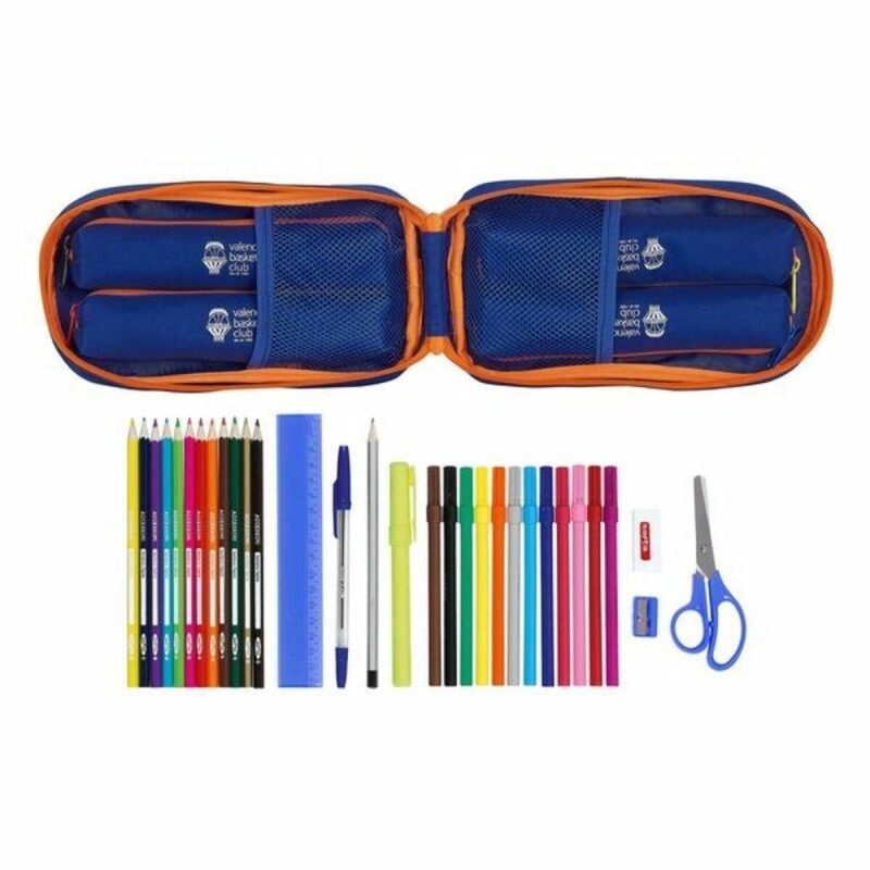 Plumier sac à dos Valencia Basket Bleu Orange (33 Pièces) - Acheter à 23,60 € seulement chez Collector's Boutique