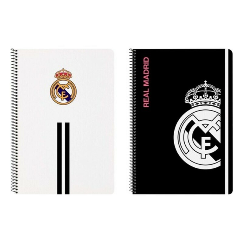 Cahier à Spirale Real Madrid C.F. M066 Noir Blanc A4 - Acheter à 4,67 € seulement chez Collector's Boutique