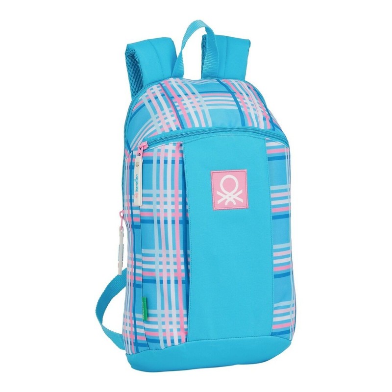 Sac à dos Casual Benetton Tartan Bleu Multicouleur (22 x 39 x 10 cm) - Acheter à 8,26 € seulement chez Collector's Boutique