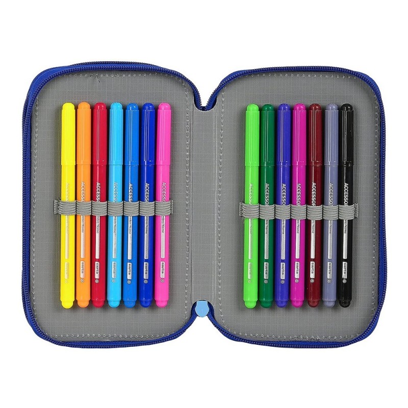 Pochette à crayons triple BlackFit8 Go Girls Bleu (28 pcs) - Acheter à 10,38 € seulement chez Collector's Boutique