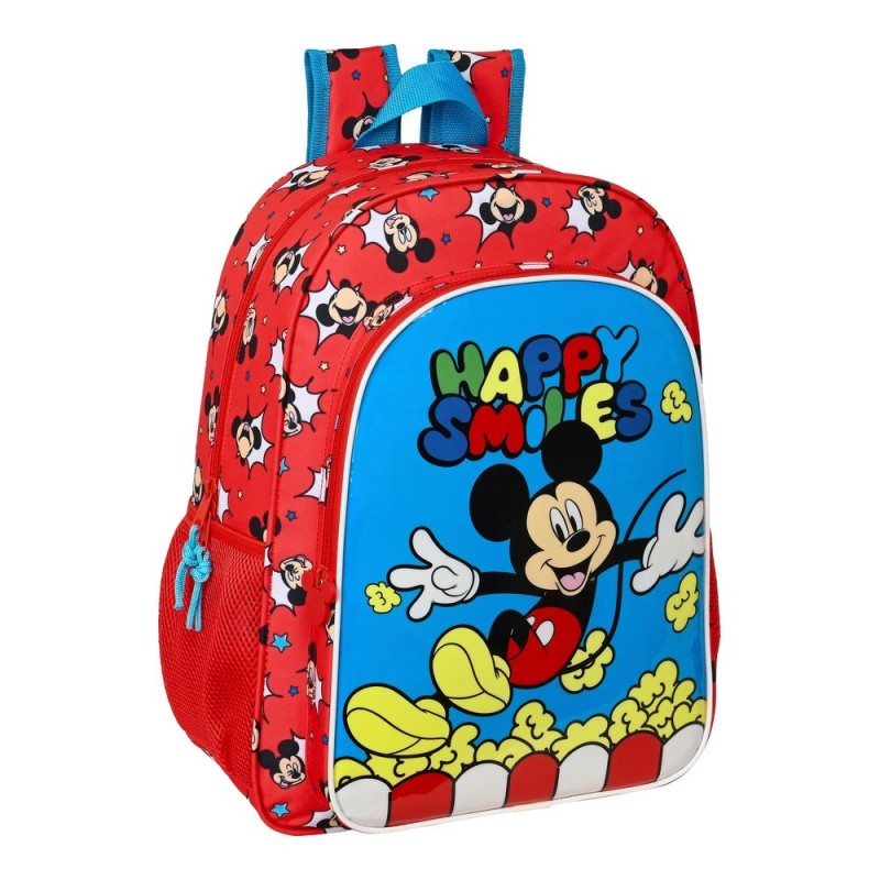 Cartable Mickey Mouse Clubhouse Happy smiles Rouge Bleu (33 x 42 x 14 cm) - Acheter à 12,20 € seulement chez Collector's Boutiqu