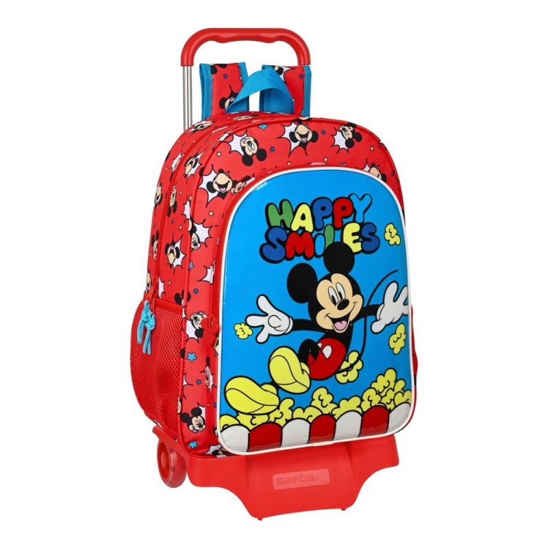 Cartable à roulettes Mickey Mouse Clubhouse Happy Smiles Rouge Bleu (33 x 42 x 14 cm) - Acheter à 24,29 € seulement chez Collect