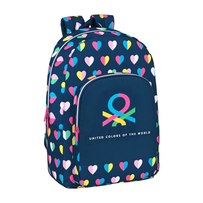 Cartable Benetton Corazones Blue marine (30 x 46 x 14 cm) - Acheter à 16,90 € seulement chez Collector's Boutique