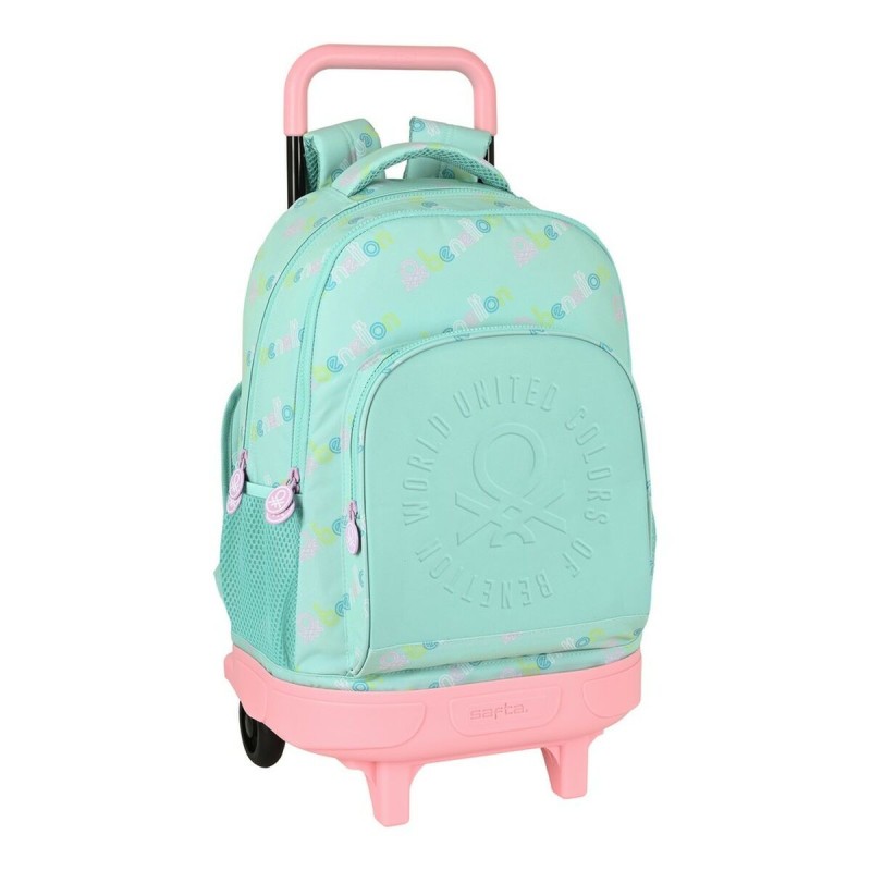 Cartable à roulettes Benetton World Menthe (33 x 45 x 22 cm) - Acheter à 32,78 € seulement chez Collector's Boutique