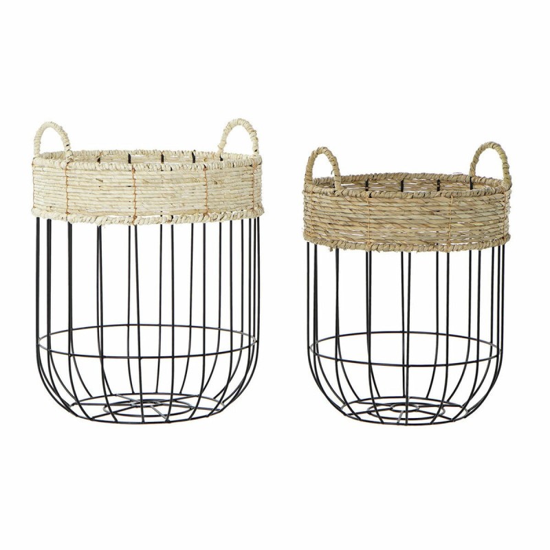 Set de basket DKD Home Decor Métal Fibre Loft (2 pcs) - Acheter à 51,12 € seulement chez Collector's Boutique