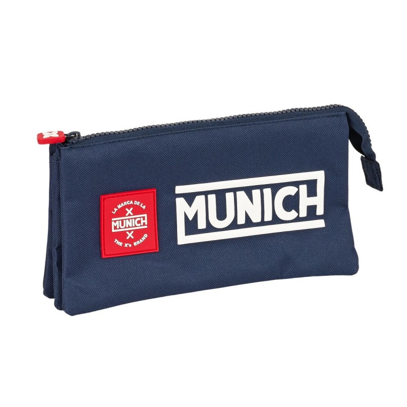 Trousse Fourre-Tout Triple Munich Storm Blue marine (22 x 12 x 3 cm) - Acheter à 7,60 € seulement chez Collector's Boutique