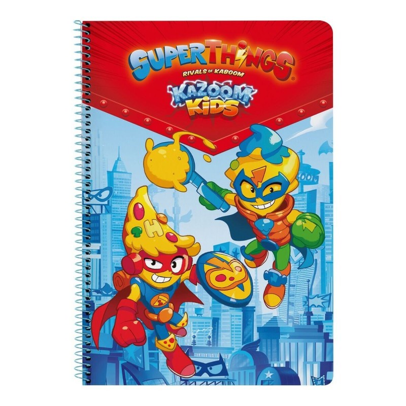 Cahier à Spirale SuperThings Kazoom kids Rouge Bleu clair A4 - Acheter à 3,61 € seulement chez Collector's Boutique