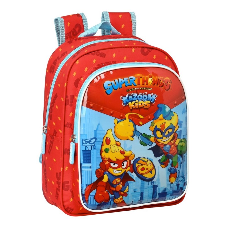 Cartable SuperThings Kazoom kids Rouge Bleu clair (27 x 33 x 10 cm) - Acheter à 12,73 € seulement chez Collector's Boutique