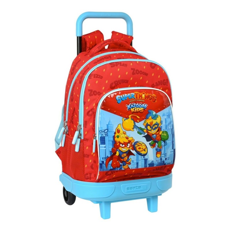 Cartable à roulettes SuperThings Kazoom kids Rouge Bleu clair (33 x 45 x 22 cm) - Acheter à 32,78 € seulement chez Collector's B