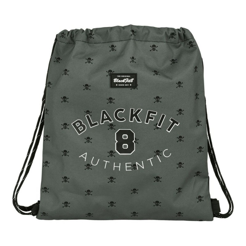 Sac à dos serré par des ficelles BlackFit8 Skull Noir Gris (35 x 40 x 1 cm) - Acheter à 8,89 € seulement chez Collector's Boutiq