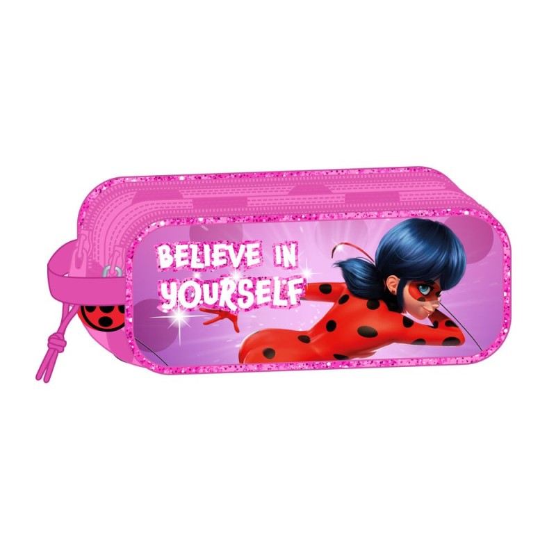 Trousse Fourre-Tout Double Lady Bug Fuchsia (21 x 8 x 6 cm) - Acheter à 7,40 € seulement chez Collector's Boutique