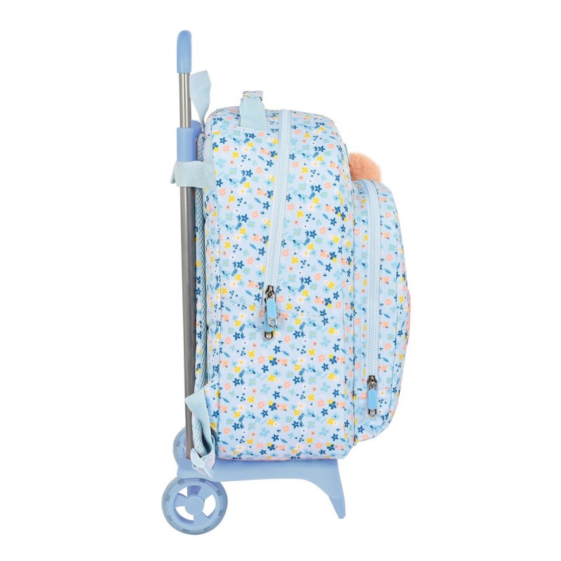 Cartable à roulettes Moos Lovely Bleu clair (32 x 42 x 15 cm) - Acheter à 35,88 € seulement chez Collector's Boutique