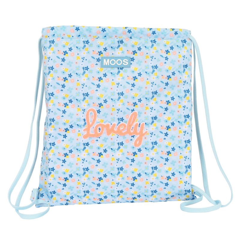 Sac à dos serré par des ficelles Moos Lovely Bleu clair (35 x 40 x 1 cm) - Acheter à 12,96 € seulement chez Collector's Boutique