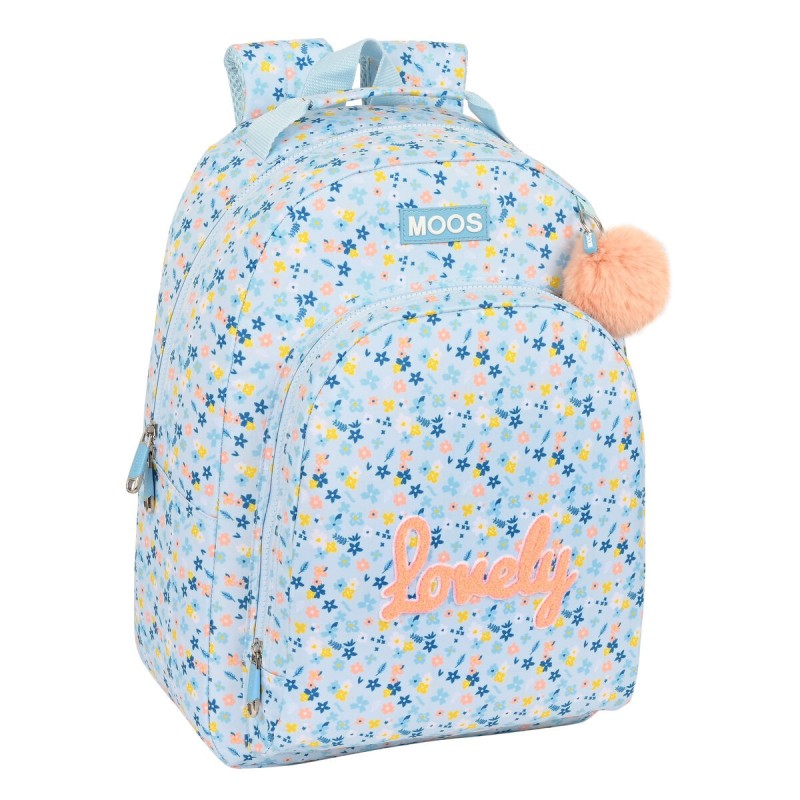 Cartable Moos Lovely Bleu clair (32 x 42 x 15 cm) - Acheter à 23,06 € seulement chez Collector's Boutique