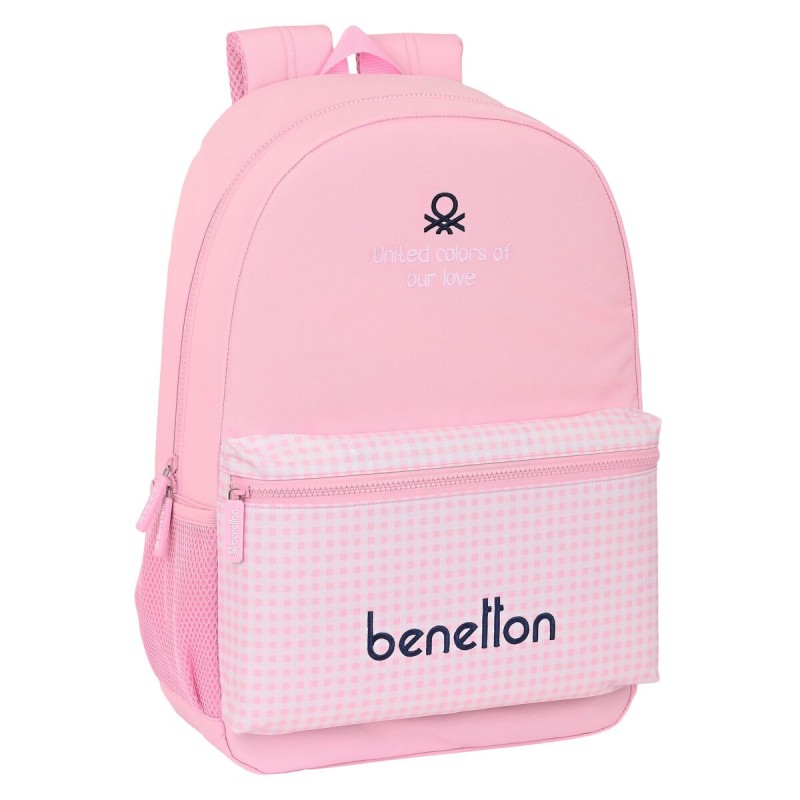 Cartable Benetton Vichy Rose (30 x 46 x 14 cm) - Acheter à 31,21 € seulement chez Collector's Boutique