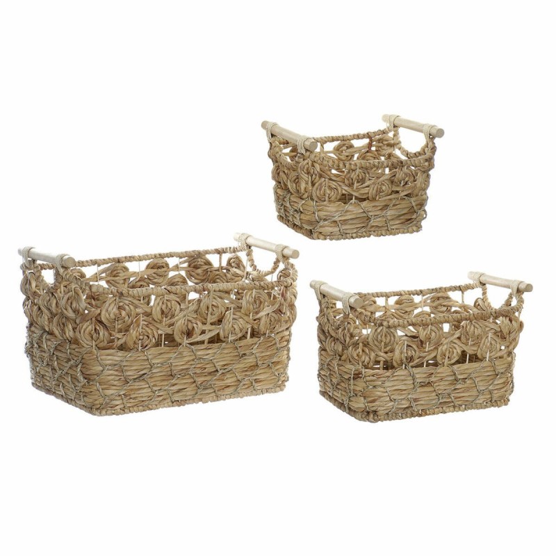 Set de basket DKD Home Decor Fibre Boho Herbier marin (3 pcs) - Acheter à 87,46 € seulement chez Collector's Boutique