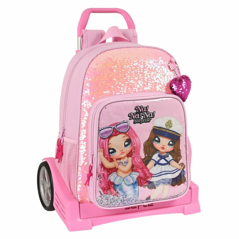 Cartable à roulettes Na!Na!Na! Surprise Sparkles Rose (33 x 42 x 14 cm) - Acheter à 49,72 € seulement chez Collector's Boutique