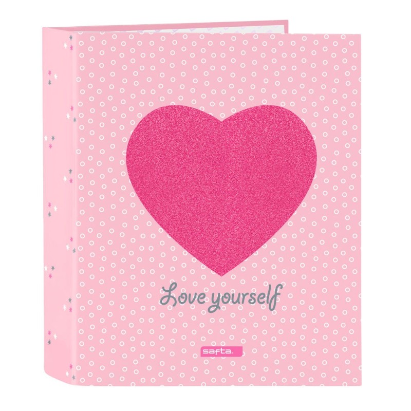 Reliure à anneaux Safta Love Yourself Rose A4 (27 x 33 x 6 cm) - Acheter à 7,00 € seulement chez Collector's Boutique