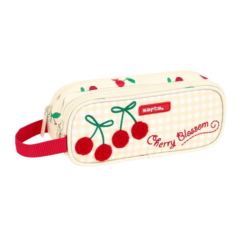 Trousse Fourre-Tout Double Safta Cherry Beige (21 x 8 x 6 cm) - Acheter à 6,47 € seulement chez Collector's Boutique