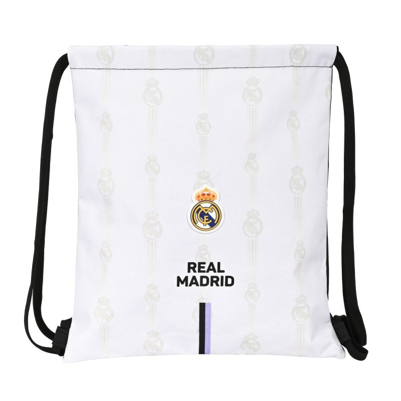 Sac à dos serré par des ficelles Real Madrid C.F. Noir Blanc (35 x 40 x 1 cm) - Acheter à 17,15 € seulement chez Collector's Bou