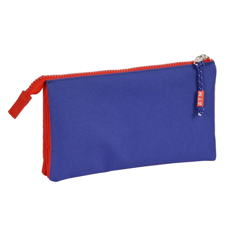 Trousse Fourre-Tout Triple Atlético Madrid Rouge Blue marine (22 x 12 x 3 cm) - Acheter à 11,15 € seulement chez Collector's Bou