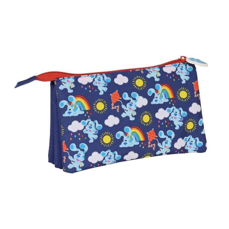 Trousse Fourre-Tout Triple Blue's Clues Blue marine (22 x 12 x 3 cm) - Acheter à 10,72 € seulement chez Collector's Boutique