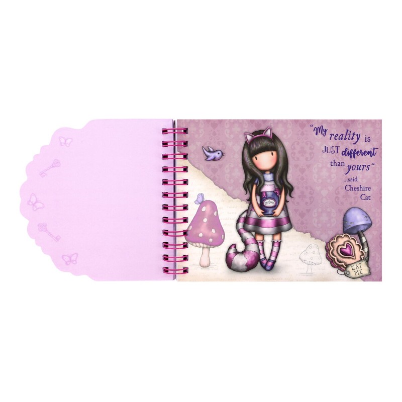 Bloc de Notes Gorjuss Cheshire cat Violet (15.3 x 11 x 1.6 cm) - Acheter à 6,35 € seulement chez Collector's Boutique