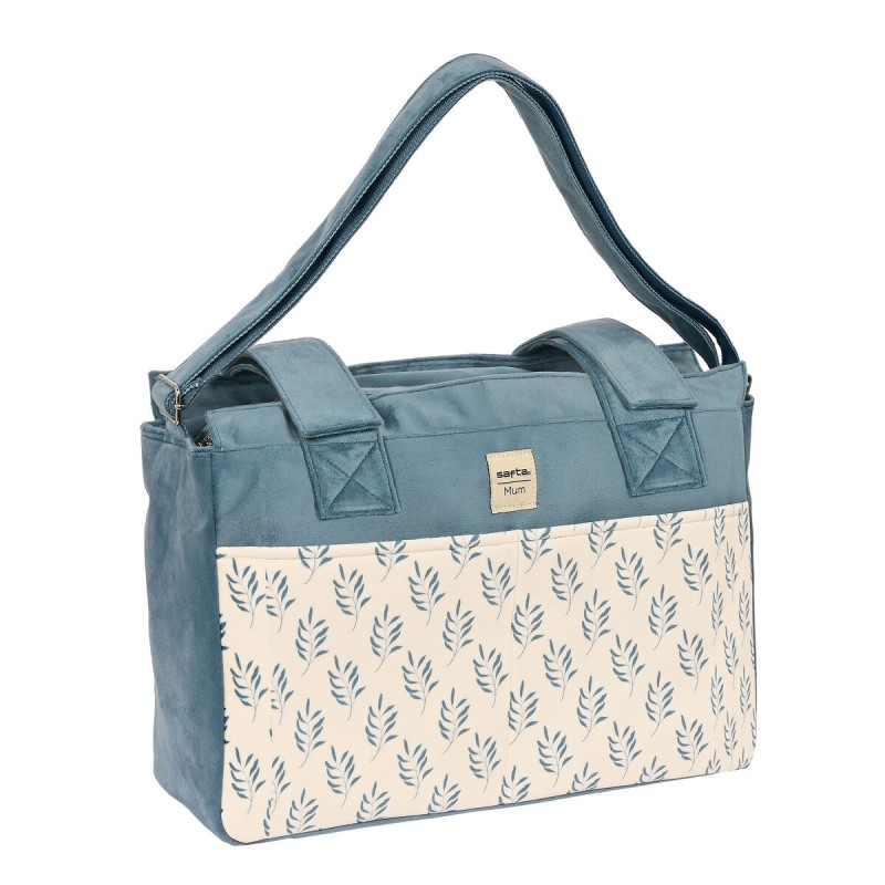 Sac à langer Safta Leaves Turquoise (46 x 26 x 15 cm) - Acheter à 36,16 € seulement chez Collector's Boutique