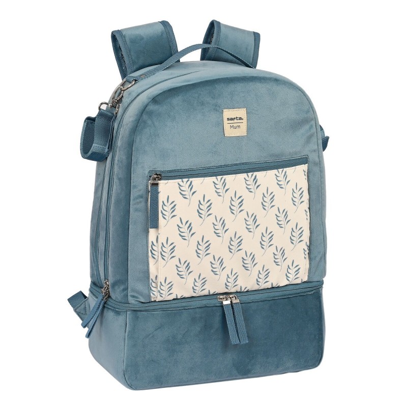 sac accessoires pour bébé Safta Leaves Turquoise (30 x 43 x 15 cm) - Acheter à 36,05 € seulement chez Collector's Boutique