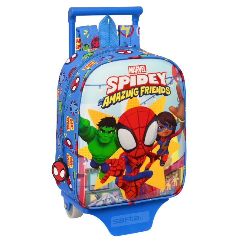 Cartable à roulettes Spiderman Team up Bleu (22 x 27 x 10 cm) - Acheter à 30,67 € seulement chez Collector's Boutique