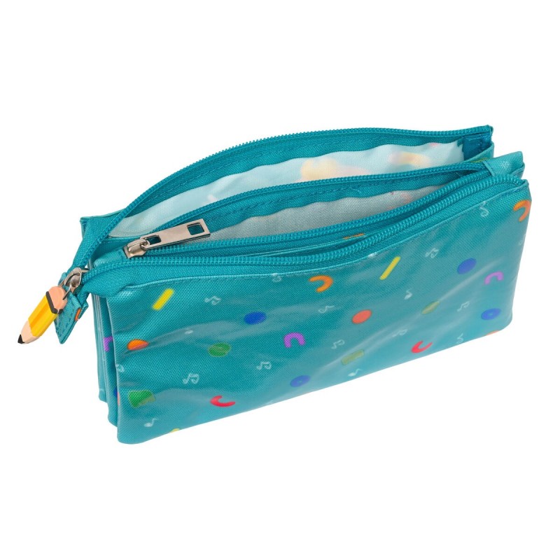 Trousse Fourre-Tout Triple CoComelon Back to class Bleu clair (22 x 12 x 3 cm) - Acheter à 12,85 € seulement chez Collector's Bo