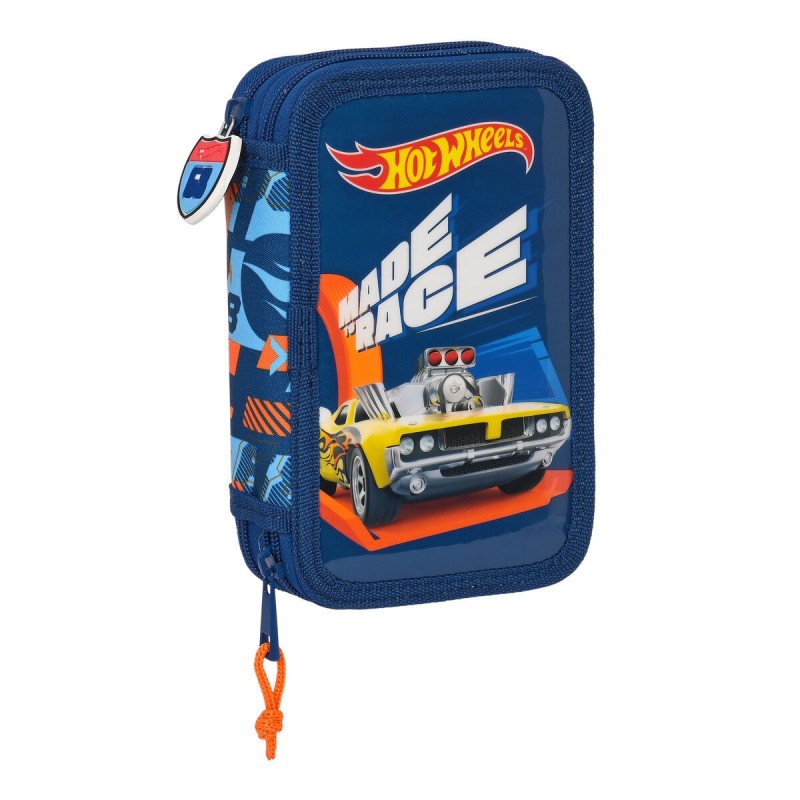 Trousse Scolaire avec Accessoires Hot Wheels Speed club Orange Blue marine (12.5 x 19.5 x 4 cm) (28 pcs) - Acheter à 18,84 € seu