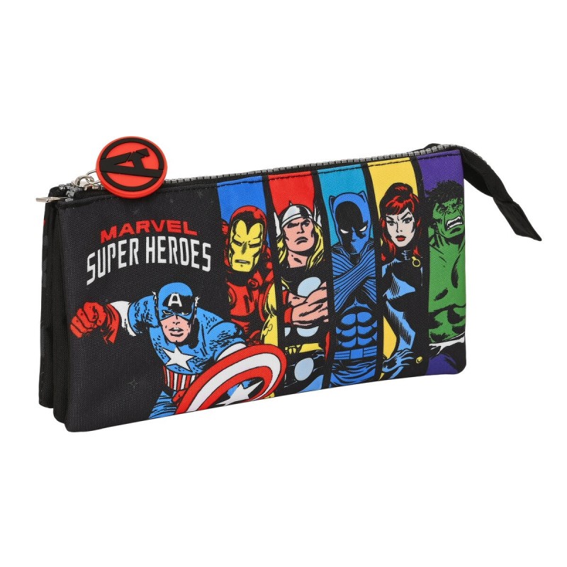 Trousse Fourre-Tout Triple The Avengers Super heroes Noir (22 x 12 x 3 cm) - Acheter à 12,85 € seulement chez Collector's Boutiq