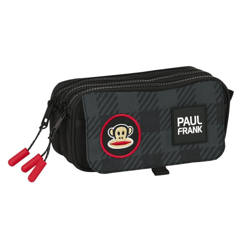 Trousse Fourre-Tout Triple Paul Frank Campers Noir (21,5 x 10 x 8 cm) - Acheter à 14,44 € seulement chez Collector's Boutique