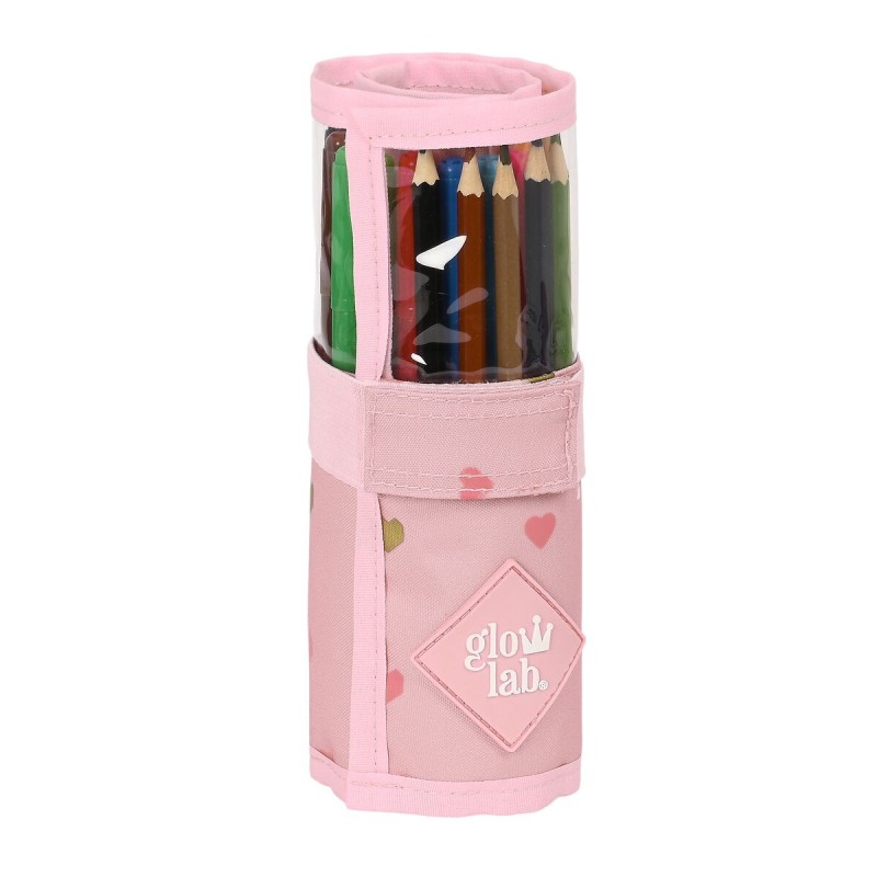 Trousse Scolaire avec Accessoires Glow Lab Hearts Rose (27 Pièces) (7 x 20 x 7 cm) - Acheter à 13,50 € seulement chez Collector'