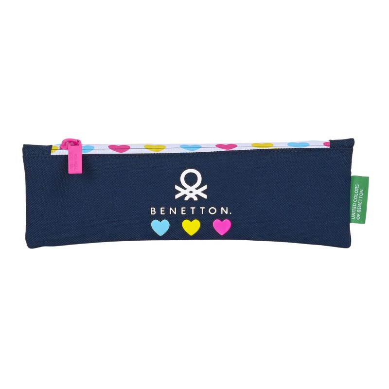 Trousse d'écolier Benetton Love Blue marine (20 x 6 x 1 cm) - Acheter à 7,19 € seulement chez Collector's Boutique