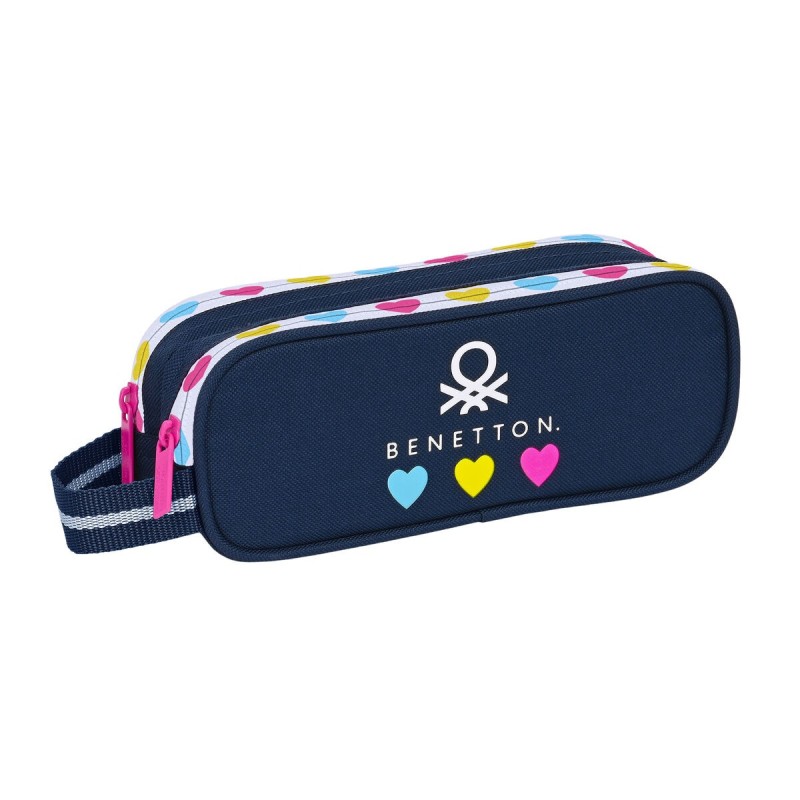 Trousse Fourre-Tout Double Benetton Love Blue marine (21 x 8 x 6 cm) - Acheter à 11,21 € seulement chez Collector's Boutique