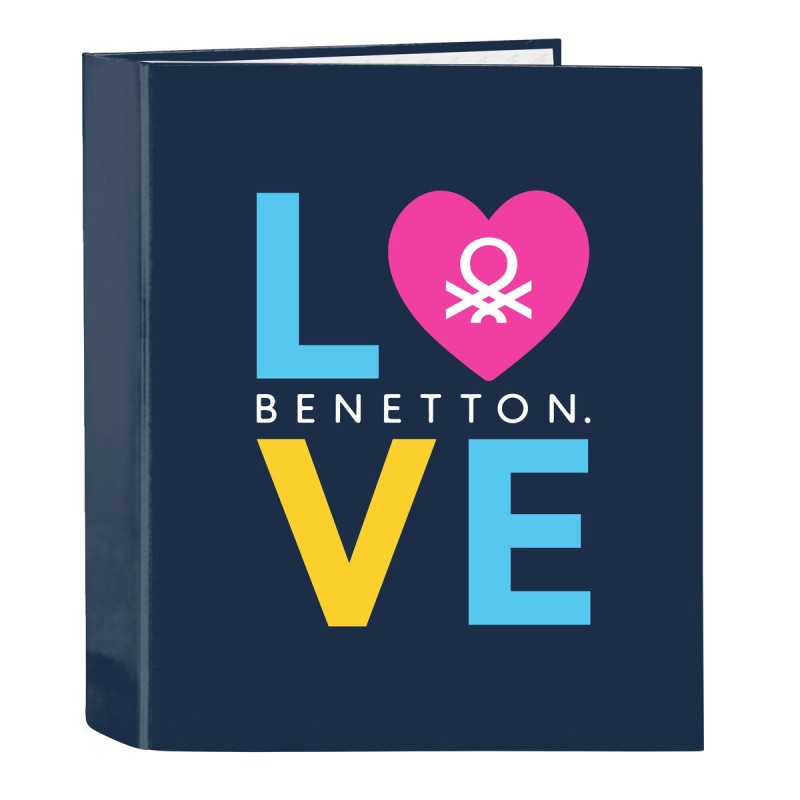 Reliure à anneaux Benetton Love Blue marine A4 (27 x 33 x 6 cm) - Acheter à 9,83 € seulement chez Collector's Boutique