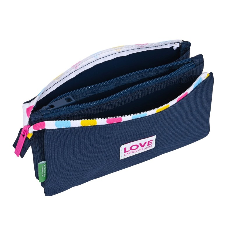 Trousse Fourre-Tout Triple Benetton Love Blue marine (22 x 12 x 3 cm) - Acheter à 12,85 € seulement chez Collector's Boutique