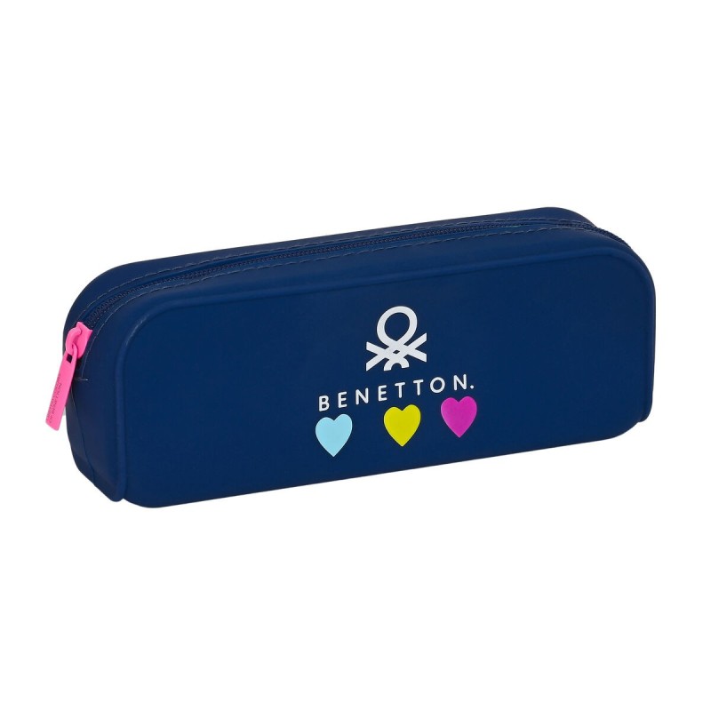 Trousse d'écolier Benetton Love Blue marine (18.5 x 7.5 x 5.5 cm) - Acheter à 8,17 € seulement chez Collector's Boutique