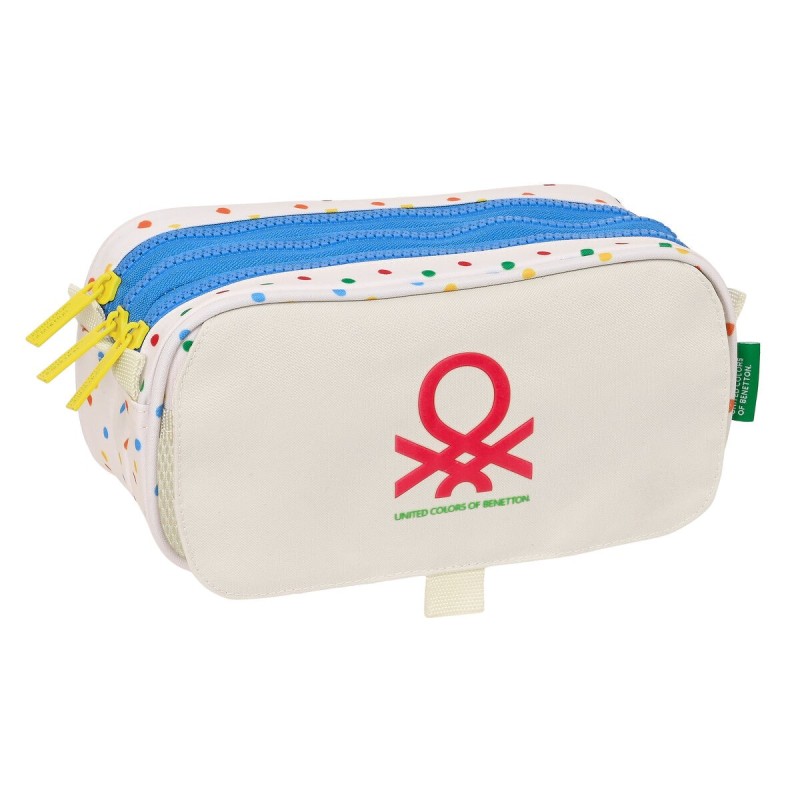 Trousse Fourre-Tout Triple Benetton Topitos Blanc (21,5 x 10 x 8 cm) - Acheter à 14,44 € seulement chez Collector's Boutique