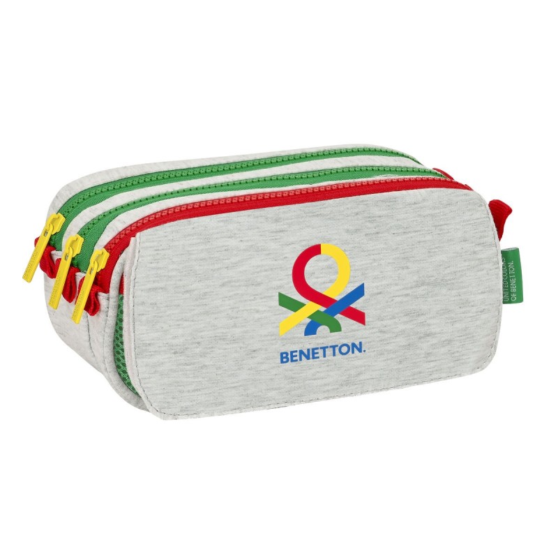 Trousse Fourre-Tout Triple Benetton Pop Gris (21,5 x 10 x 8 cm) - Acheter à 14,44 € seulement chez Collector's Boutique