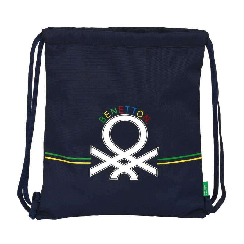 Sac à dos serré par des ficelles Benetton Sixties Blue marine (35 x 40 x 1 cm) - Acheter à 11,80 € seulement chez Collector's Bo