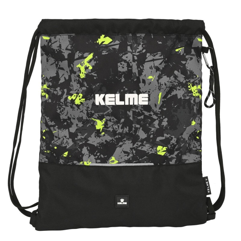 Sac à dos serré par des ficelles Kelme Jungle Noir Gris Citron (35 x 40 x 1 cm) - Acheter à 11,80 € seulement chez Collector's B