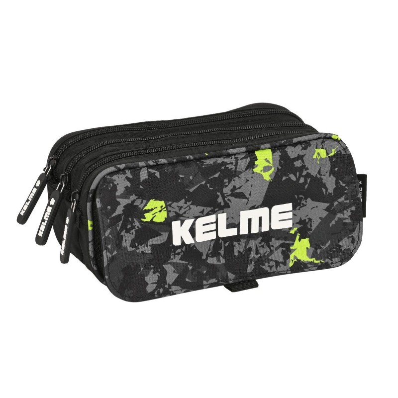 Trousse Fourre-Tout Triple Kelme Jungle Noir Gris Citron (21,5 x 10 x 8 cm) - Acheter à 14,44 € seulement chez Collector's Bouti